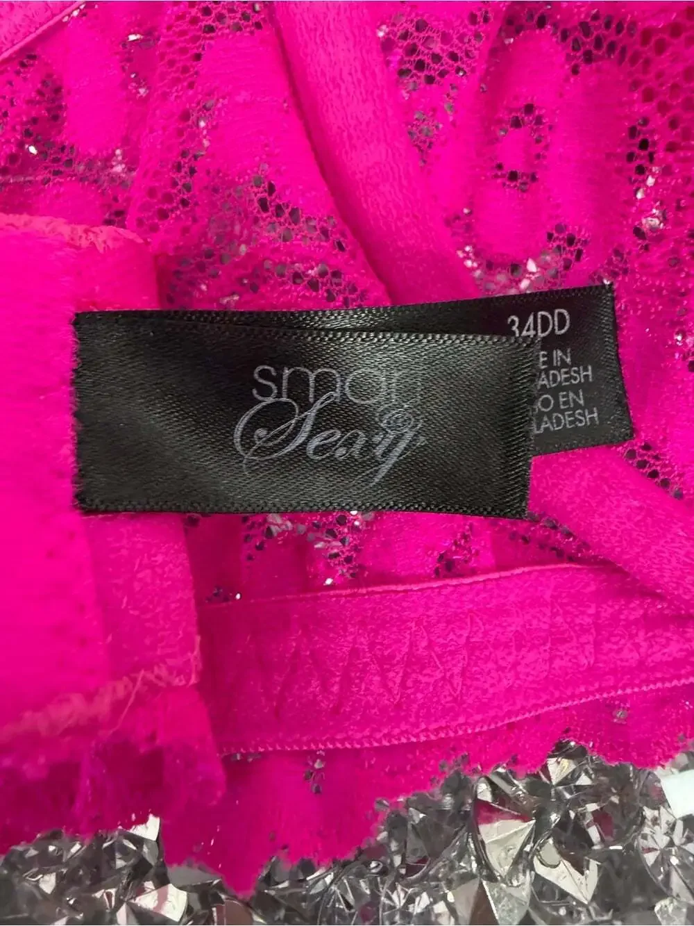 smart & sexy Bright Hot Pink Lace Underwire Bra